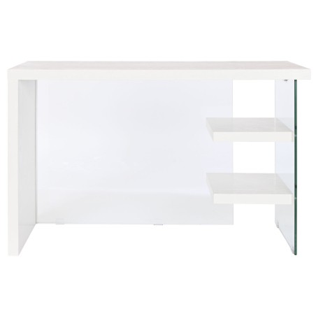 Escritorio DKD Home Decor Blanco Transparente Cristal Madera MDF 120 x