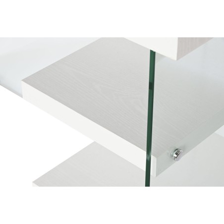 Desk DKD Home Decor White Transparent Crystal MDF Wood 120 x 50 x 76 c