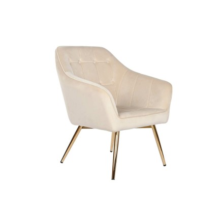 Armstoel DKD Home Decor Crème Gouden Metaal 74 x 74 x 90 cm