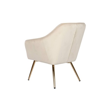 Armstoel DKD Home Decor Crème Gouden Metaal 74 x 74 x 90 cm