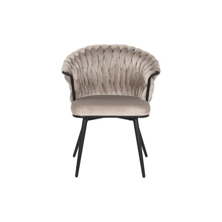 Chaise DKD Home Decor Noir Beige 60 x 66 x 84 cm 66 x 60 x 84 cm 2