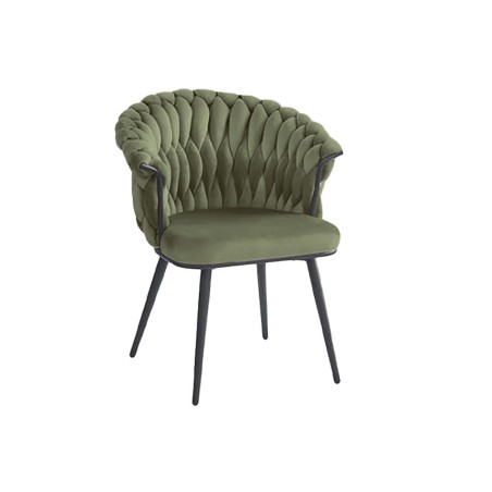 Stoel DKD Home Decor Zwart Groen Polyester Fluweel Metaal 66 x 60 x 84