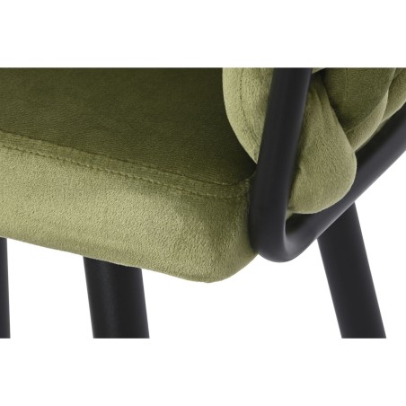 Taburete DKD Home Decor Negro Verde Terciopelo Metal 61 x 52 x 101 cm