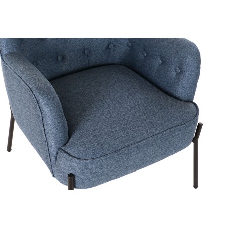 Leunstoel DKD Home Decor Blauw Zwart Metaal 65 x 73 x 79,5 cm