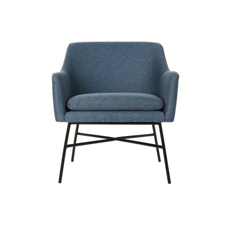 Leunstoel DKD Home Decor Blauw Zwart Metaal 66 x 62 x 75 cm