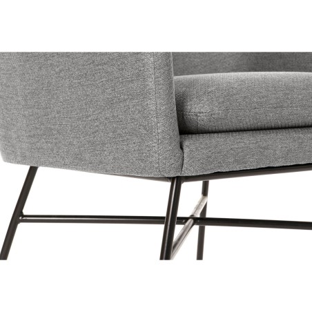Leunstoel DKD Home Decor Zwart Lichtgrijs Metaal 66 x 62 x 76,5 cm
