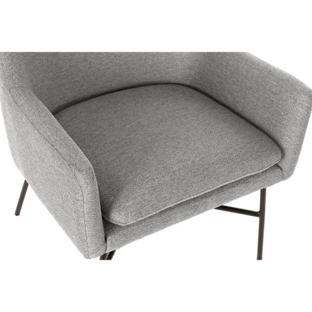 Leunstoel DKD Home Decor Zwart Lichtgrijs Metaal 66 x 62 x 76,5 cm