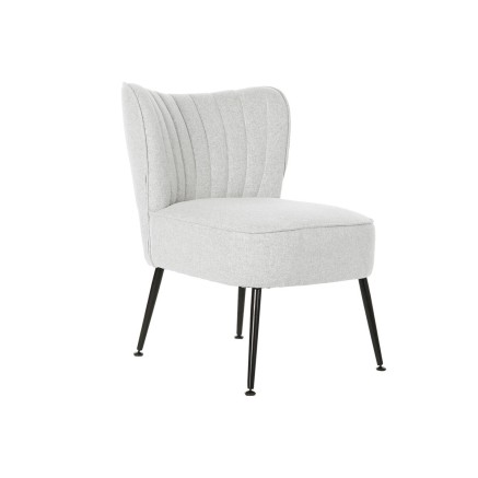 Leunstoel DKD Home Decor Zwart Beige Greige Metaal 55 x 64 x 72,5 cm