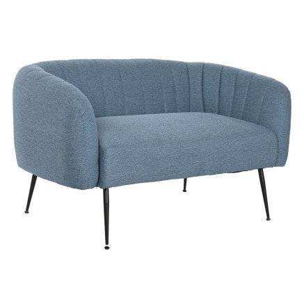 Sofá DKD Home Decor Azul Negro Espuma Madera Metal Terciopelo Scandi