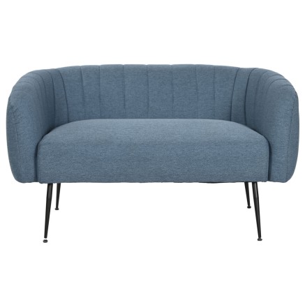 Sofa DKD Home Decor Blau Schwarz Schaum Holz Metall Samt Scandi 129 x 2