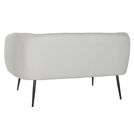 Sofa DKD Home Decor Black Greige Foam Wood Metal Velvet Scandi 129 x 7 2