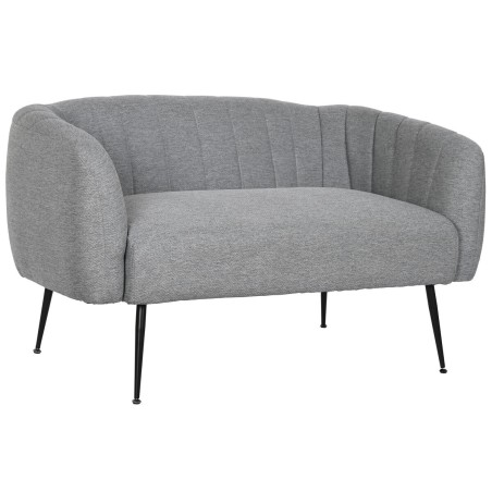 Sofa DKD Home Decor Black Grey Foam Wood Metal Velvet Scandi 129 x 75