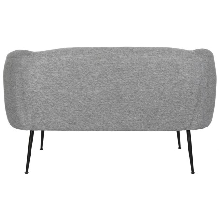 Sofa DKD Home Decor Black Grey Foam Wood Metal Velvet Scandi 129 x 75