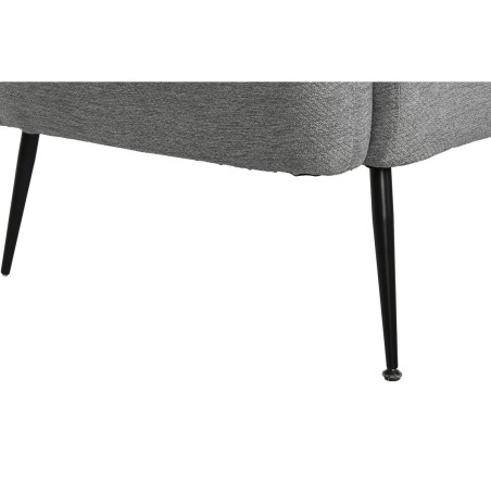 Sofa DKD Home Decor Black Grey Foam Wood Metal Velvet Scandi 129 x 75