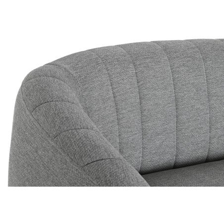 Sofa DKD Home Decor Black Grey Foam Wood Metal Velvet Scandi 129 x 75