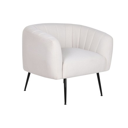 Sillón DKD Home Decor Negro Beige Dorado Espuma Madera Metal 81 x 75