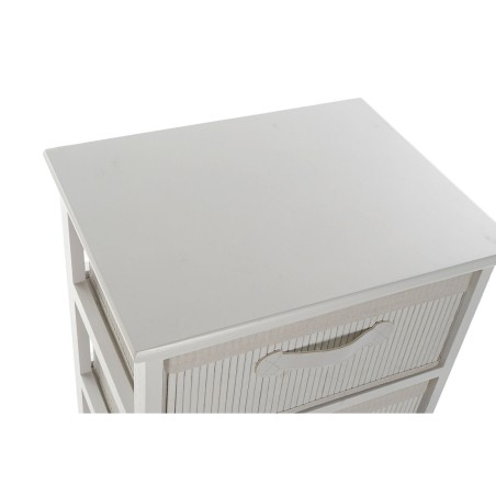 Schubladenschrank DKD Home Decor Weiß Bambus Paulonia-Holz 42 x 32 x