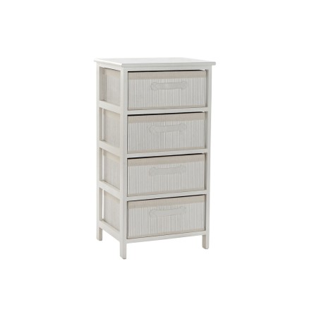 Cassettiera DKD Home Decor Bianco Bambù Legno di paulownia 42 x 32 x