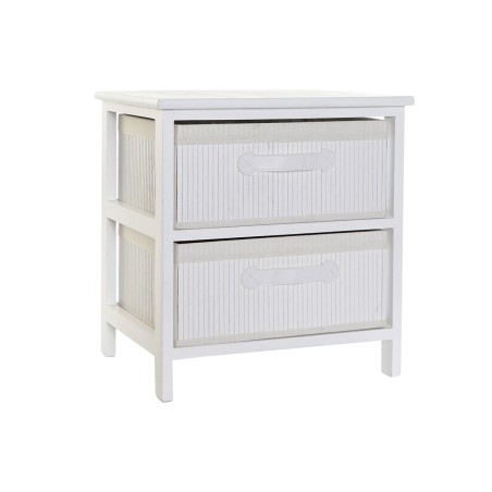 Cajonera DKD Home Decor Blanco Bambú Madera de Paulonia 42 x 32 x 45