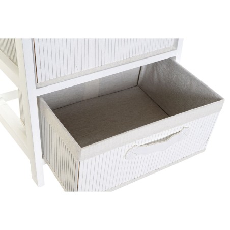 Cassettiera DKD Home Decor Bianco Bambù Legno di paulownia 42 x 32 x