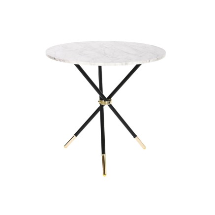 Table d'appoint DKD Home Decor Blanc Noir Doré Métal Bois MDF 80 x 8