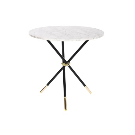 Bijzettafel DKD Home Decor Wit Zwart Gouden Metaal Hout MDF 80 x 80 x