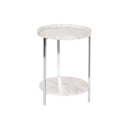 Table d'appoint DKD Home Decor Blanc Argenté Métal Bois MDF 40 x 40