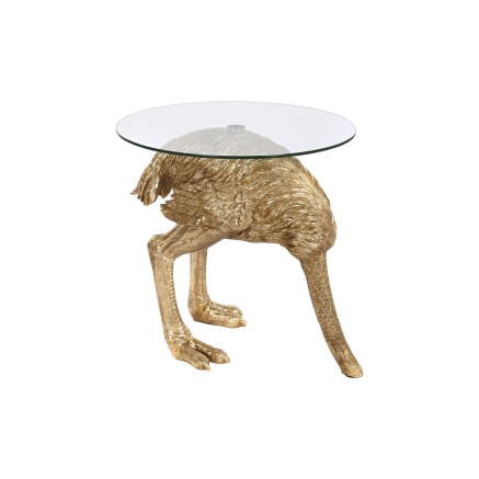 Kleine bijzettafel Home ESPRIT Gouden Hars Kristal 60 x 60 x 62 cm