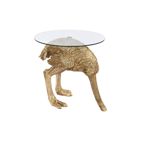 Kleine bijzettafel Home ESPRIT Gouden Hars Kristal 60 x 60 x 62 cm