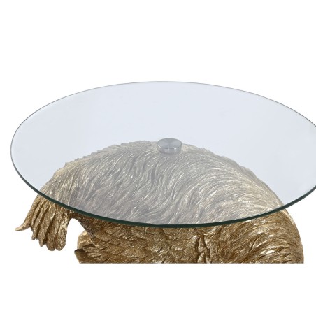 Kleine bijzettafel Home ESPRIT Gouden Hars Kristal 60 x 60 x 62 cm