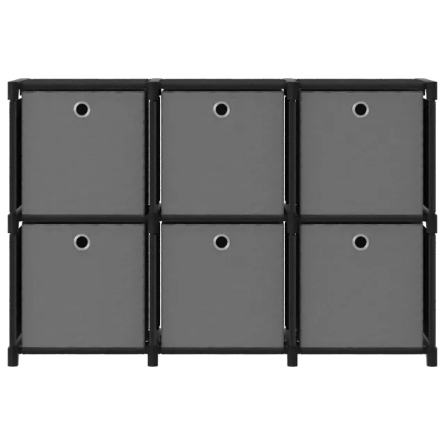 Étagère d'affichage 6 cubes et boîtes Noir 103x30x72,5 cm Tissu