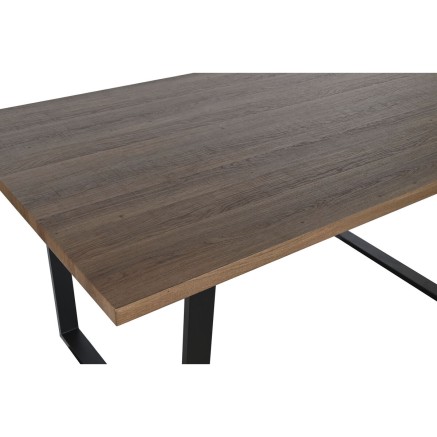 Tavolo da Pranzo Home ESPRIT Marrone Nero Ferro Legno MDF 160 x 90 x 7
