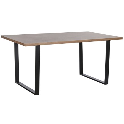 Tavolo da Pranzo Home ESPRIT Marrone Nero Ferro Legno MDF 160 x 90 x 7 2