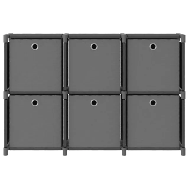 Étagère d'affichage 6 cubes et boîtes Gris 103x30x72,5 cm Tissu