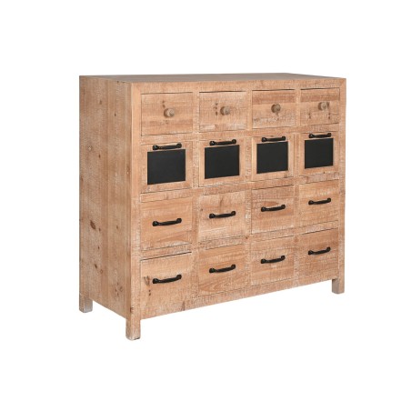 Cassettiera Home ESPRIT Nero Naturale Metallo Abete Cottage 110 x 40 x