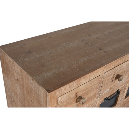 Caisson à Tiroirs Home ESPRIT Noir Naturel Métal Sapin Cottage 110 x