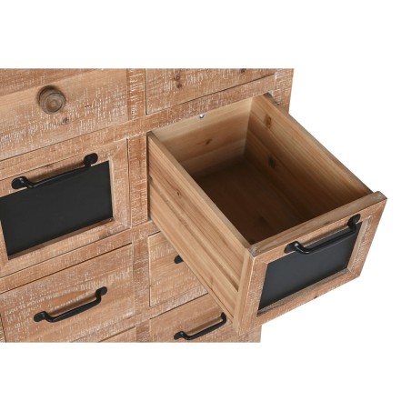 Caisson à Tiroirs Home ESPRIT Noir Naturel Métal Sapin Cottage 110 x