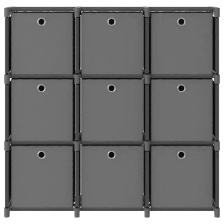 Étagère à 9 cubes avec boîtes Gris 103x30x107,5 cm Tissu 2