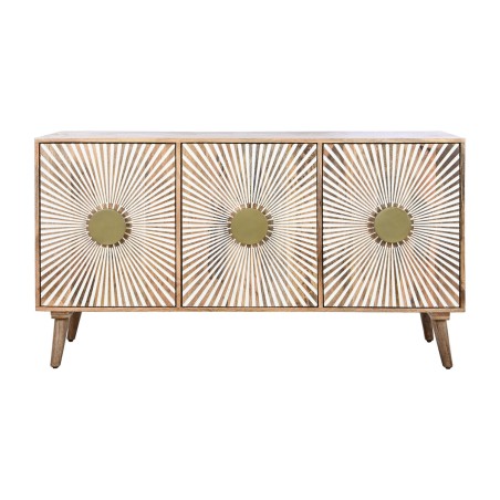 Dientafel Home ESPRIT Wit Gouden Natuurlijk Hout 145 x 45 x 80 cm