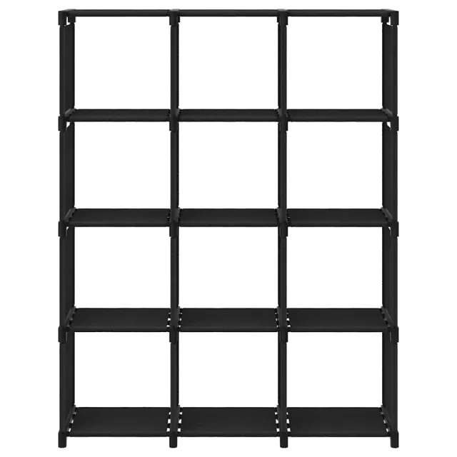 Étagère d'affichage 12 cubes Noir 103x30x141 cm Tissu
