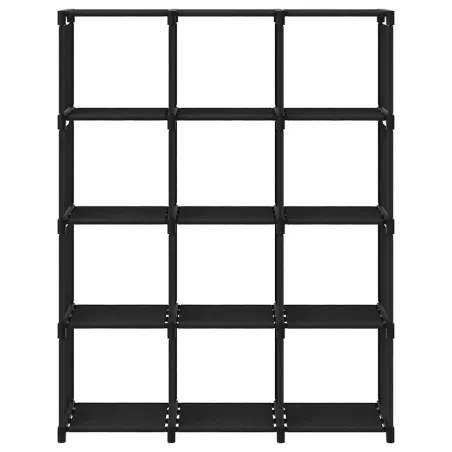 Étagère d'affichage 12 cubes Noir 103x30x141 cm Tissu