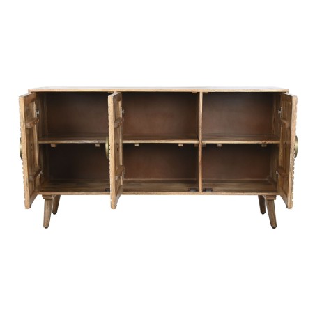 Credenza Home ESPRIT Bianco Dorato Naturale Legno 145 x 45 x 80 cm