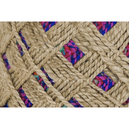 Poggiapiedi Home ESPRIT Marrone Multicolore Juta 40 x 40 x 45 cm 2