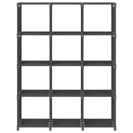 Étagère d'affichage 12 cubes Gris 103x30x141 cm Tissu