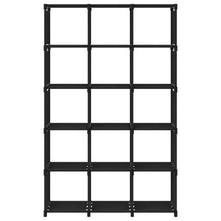 Étagère d'affichage 15 cubes Noir 103x30x175,5 cm Tissu 2