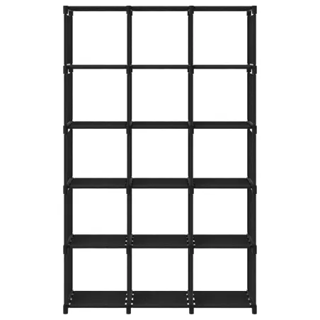 Étagère d'affichage 15 cubes Noir 103x30x175,5 cm Tissu