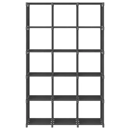 Étagère d'affichage 15 cubes Gris 103x30x175,5 cm Tissu
