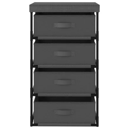 Étagère de rangement avec 4 paniers en tissu Acier Gris 2