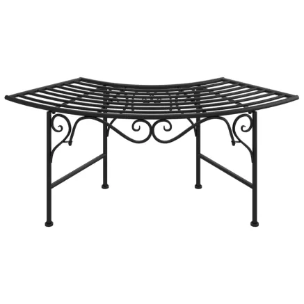 Banc tour d'arbre 113 cm Noir Acier 2