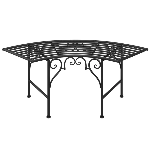 Banc tour d'arbre 113 cm Noir Acier